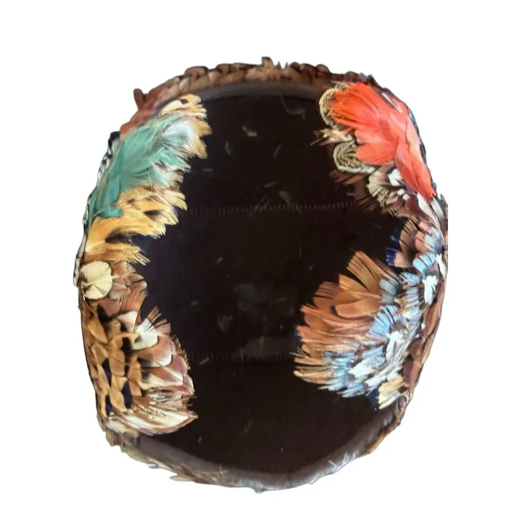 Vintage Pheasant Feather Symmetrical Hair Cap - Picture 6 of 6